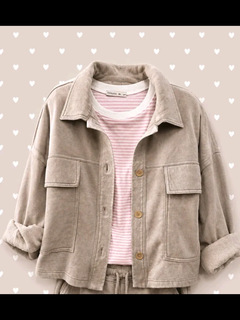 Zenana Acid Wash Ash Mocha Shacket - Picture 2 of 2